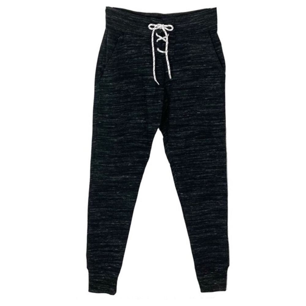 Nwt LIQUID ENERGY SweatPants M Jogger Grey-Heather White-Rope Lace-Up Pocket